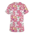 thumbnail image 5 of LSLJS Blouse d'Uniforme de Travail à Manches Courtes Col en V avec Poches, Imprimé Œuf et Lapin de Pâques pour Femmes, 5 of 5