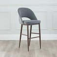 thumbnail image 3 of Executive Stool with PU Upholstery and Walnut Metal Frame – High Back Stool with Foot Rest, Mid-Century Style, Comfortable and Sturdy Seating for Offices and Modern Spaces, 3 of 3