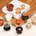 thumbnail image 4 of Uxcell 8Pcs Round Wooden Knobs, 1.5" Mushroom Shape Single Hole Drawer for Drawer Dresser Wardrobe, Dark Brown, 4 of 7