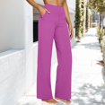thumbnail image 2 of ManxiVoo Womens Versatile High Waisted Wide Leg Trousers With Pockets For Yoga Work And Casual Activities Combining Sporty Function With Style S Size Purple, 2 of 4
