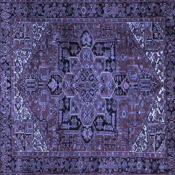 Ahgly Company Indoor Square Persian Blue Traditional Area Rugs, 5' Square