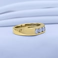 thumbnail image 5 of AFFY 3 Stone Men's Ring Lab Created Moissanite Wedding Band Ring In 14K Solid Yellow Gold Jewelry Gift For Him Her (0.50 Cttw) Ring Size -8.5, 5 of 6