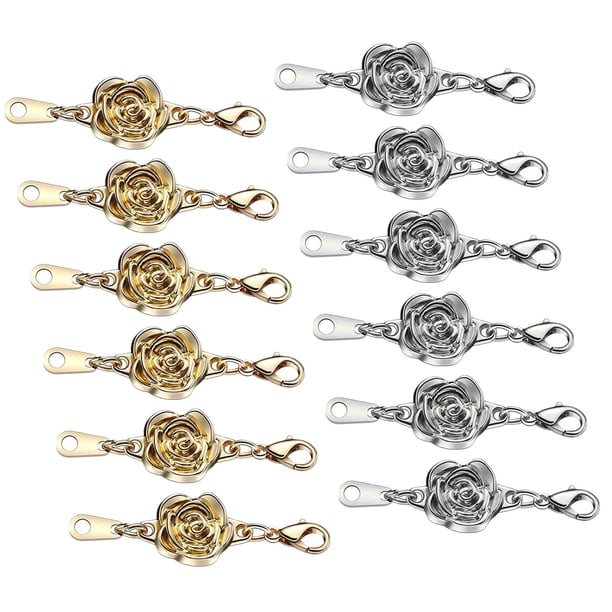 12 cierres magnéticos de seguridad para joyería, cierres magnéticos de langosta para collares y 6 de plata 6 de oro