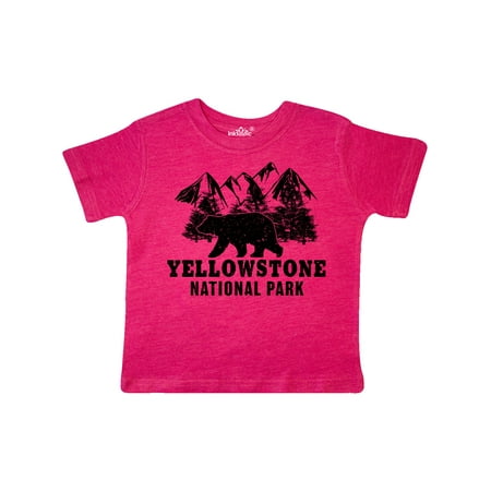 

Inktastic Yellowstone National Park with Bear Mountains and Trees Gift Toddler Boy or Toddler Girl T-Shirt