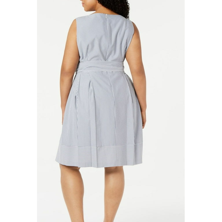 Anne klein seersucker fit & flare dress hotsell