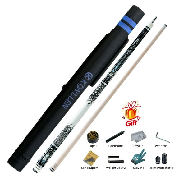 KONLLEN Pool Cue Stick Pro Taper Canadian Maple Billiard Pool Sticks for Adults with Low Deflection Shaft (10.5mm/11.5mm/12.5mm Tip) Professional Billiard Cue Set with Extension and Cue Case