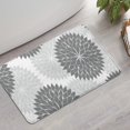 thumbnail image 2 of Gray Floral and Petal Pattern Bathroom Rugs Mat,Non Slip Microfiber Bathroom Rug,Rubber Backing,Soft Bathroom Mats for Bathroom Floor,Tub and Shower,17x27in(43x68cm), 2 of 5