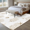 thumbnail image 4 of Ocean Beige Coral Area Rugs 8'x10', Washable Small Throw Rugs for Living Room Patio, Summer Coastal Starfish Conch Nautical Indoor Outdoor Rug Non-Slip Low Pile Carpet Runner Reversible Floor Mats, 4 of 8