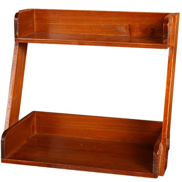 GOOHOCHY Estante de escritorio en capas Estante de madera para escritorio Estante de madera para escritorio Estante para artículos diversos Estante de escritorio en capas