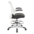 Office Star Products Mesh Back Drafting Chair with Black Faux Leather