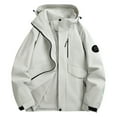thumbnail image 2 of uublik Light Rain Jacket Women Waterproof Hooded Raincoats Thin Windbreaker Outdoor Jackets with Pockets White Clothes, 2 of 3