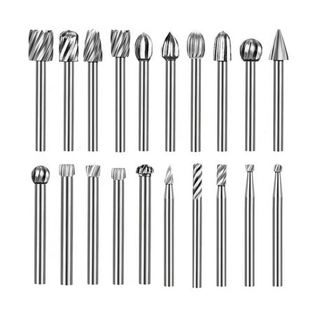 

20Pcs Rotary File Burr Grinding Bit High Speed Steel Tool Set Kit for Chamfering Engraving