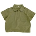 thumbnail image 1 of Odeerbi Chicos Niñas Algodón Golf Camisas Color Sólido Camisas de Manga Corta Uniforme Escolar Con Bolsillo, 1 of 9