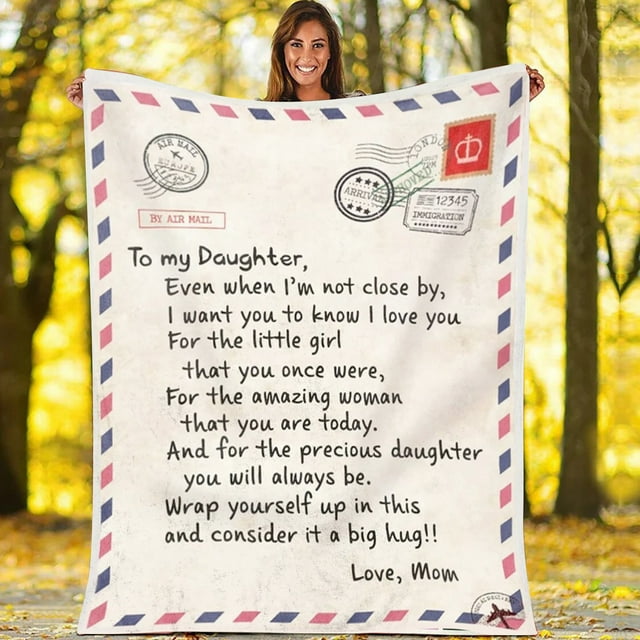 Christmas Decorations Outdoor Blanket To My Daughter Warm Gift Blanket Letter Blanket Christmas Holiday Birthday Gift Envelope Blanket For Daughter polyester blanket