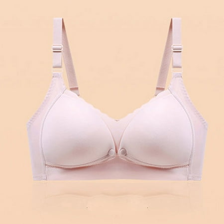 TrendVibe365 Nursing Bras for Breastfeeding Womens Breastfeeding No Underwire Push up Bralette Padded Button Front Adjustable Strap Corset Bra Full Coverage Crop Cami Top Comfortable Underwear Pink