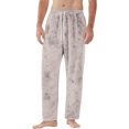 thumbnail image 5 of Dresfit Men's Fuzzy Pajama Pants Winter Flannel Pajamas Drawstring Solid Color Bottoms Lounge Warm Fleece Lined Pant Fluffy Comfort Plush Sleepwear with Pockets Beige 3XL, 5 of 9