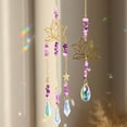 thumbnail image 6 of Girlsshop Colorful Lotus Crystal Wind Chime Hanging Pendant For Home Garden Courtyard,1, 6 of 9