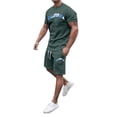 thumbnail image 6 of Afdoent Mens Two Piece Outfits Comfortable Short Sleeve T Shirt And Shorts Summer Outfit Oversized Sports Clothing Mens Fitness Suit Beach Vacation Outfits, 6 of 6