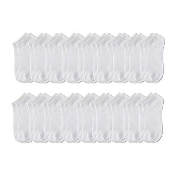 Moda West Low Cut Socks, 18 Pairs, No Show Footie Socks Size 10-13 in White