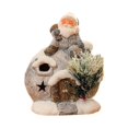 thumbnail image 1 of Figura de casa de pueblo navideña con iluminación LED, decoración navideña coleccionable con luz Papá Noel, 1 of 7