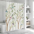 thumbnail image 6 of Birds Shower Curtain, Waterproof Shower Curtains for Bathroom, Spring Branch Leaves Animals Country Pastoral Washable Fabric Bathtub Curtain Set Bath Decor with 12 Hooks Long 72"x84", 6 of 8