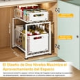 thumbnail image 3 of Organizador para Bajo Fregadero 2 Niveles, Organizador Bajo Fregadero con Cajones Deslizantes Estante Metálico Ajustable en Altura para Cocina y Baño, 3 of 7