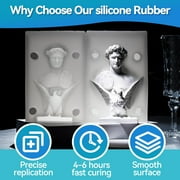 LET'S RESIN 20A 36oz Silicone Mold Making Kit, Flexible & Bubble Free Silicone Rubber, Translucent & 4H Fast Cure Liquid Silicone for Mold Maker