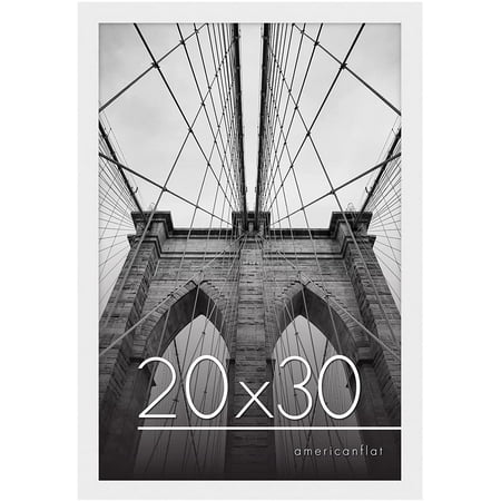 Americanflat 20x30 Poster Frame in White - Composite Wood with Polished Plexiglass - Horizontal and Vertical Formats for Wall with Included Hanging Hardware