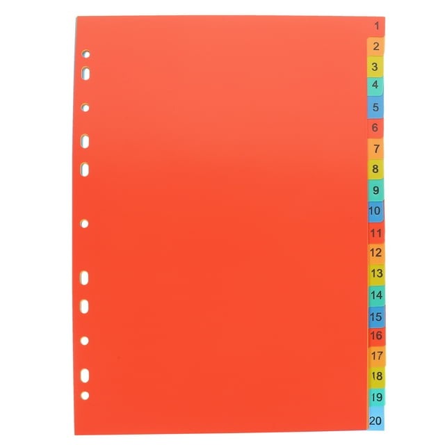 KAKOWELY 20 Sheets A4 Binder Divider File Divider Subject Divider For Binder Notebook For School Office,11.69"X8.86"X0.24"