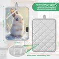 thumbnail image 3 of Two Pieces Of Square Heat Insulation Pad Oven Mitts 7x9.8 Inch Oven Microwave Kitchen Cooking Baking Cartoon Beautiful Gray Rabbit, 3 of 7