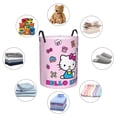 thumbnail image 4 of Hello Kitty Laundry Hamper, Dirty Clothes Hamper Storage Basket for Bathroom Bedrooms, Circular Hamper with Handles, Gifts for Boys Girls Men Women, 4 of 8