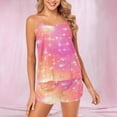thumbnail image 1 of Puntoco Conjunto de pijama cómodo para mujer, camisola de manga corta, pantalones cortos, ropa de casa transpirable y cómoda, 1 of 4