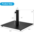 thumbnail image 2 of QISHENSHUI 36LBS Square Umbrella Base, Heavy Duty Patio Umbrella Base Stand with 3 Adapters, 20”x20” Weighted Outdoor Umbrella Stand with Adjustable Foot, Suitable for Backyard, Deck, Poolside, 2 of 11