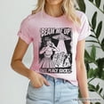 thumbnail image 6 of UFO Meme Beam Me Up This Place Sucks T-Shirt, Cynical Woman Alien Abduction Retro Comic Tee, 6 of 8