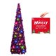 thumbnail image 1 of Árbol de Navidad MACTING de 5 pies con luces desplegables, oropel morado, 1 of 6