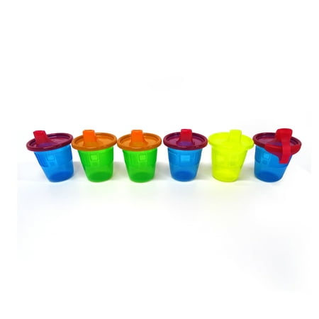 The First Years Take & Toss Hard Spout Spill-Proof Sippy Cups With Snap On Lids and Travel Cap, 6