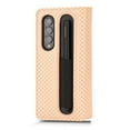 thumbnail image 4 of TECH CIRCLE Samsung Galaxy Z Fold 3 Case With S Pen Holder,PU Leather Folding Phone Cover for Men Women Magnetic Flip Kickstand Shockproof Cover for Samsung Galaxy Z Fold 3 5G 7.6 inch, Beige, 4 of 7