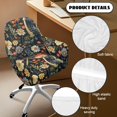 thumbnail image 5 of Xoenoiee Mushroom Dragonfly Daisy Print Stretch Curved Back Dining Chair Covers with Armrests, Elastic Office Chair Slipcovers, Swivel Armchair Cover Protector for Vanity Living Room Bedroom, 5 of 7