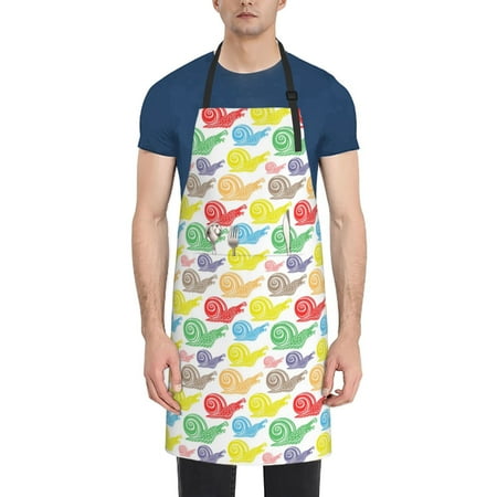 

Naloa Colorful Snails Apron Kitchen Aprons with Pockets for Women Men Chef