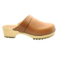 thumbnail image 2 of KLÄGN Tuva Wood Open Back Grip Caramel Veg Tan Leather Clogs, 2 of 9