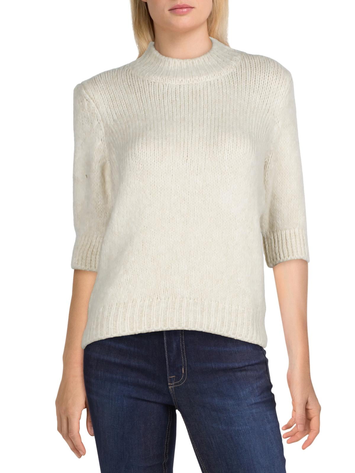 Vero Moda Women's Marled Knit Neck Pullover Sweater with Puff Sleeves Walmart.com