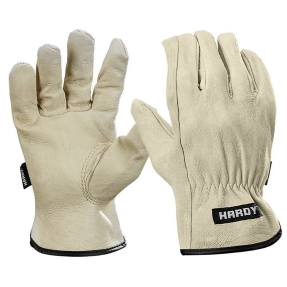 HARDY Pigskin Leather Work Gloves, Medium (2 PAIR)