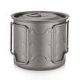 thumbnail image 2 of Tazas de titanio Copa de titanio ultraligera portátil para acampar al aire libre Tapa de agua de campo de campo , con manillable 300ml / 350ml / 450ml / 550ml / 650ml / 750ml, 2 of 7