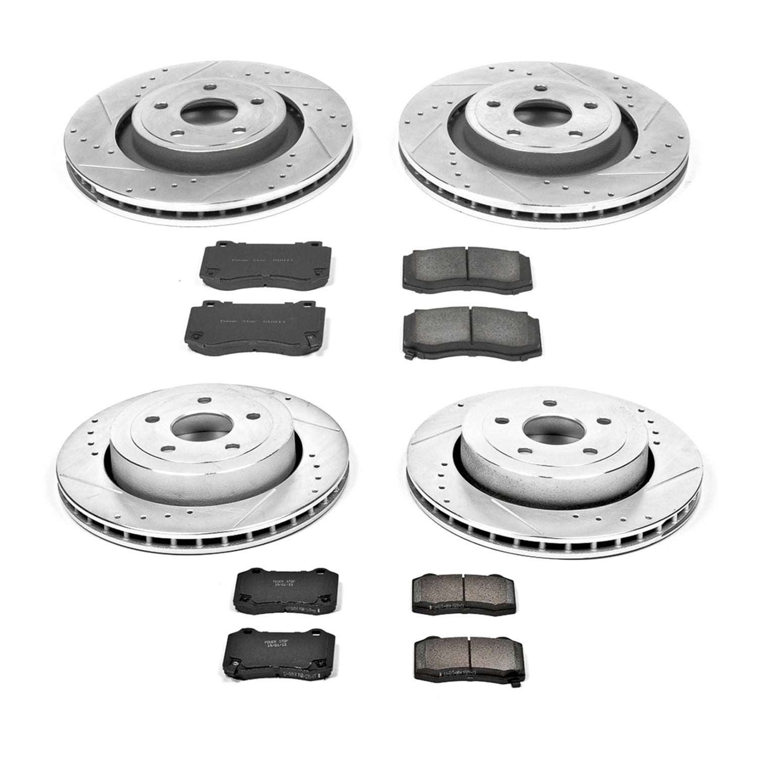 PowerStop Front and Rear Z23 Evolution Sport Carbon-Fiber Ceramic Brake Pad and Drilled & Slotted Rotor Kit Fits: JEEP Select Models K2876