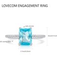 thumbnail image 4 of 2CT 925 Sterling Silver Engagement Rings for Women Radiant Cut Solitaire Cubic Zirconia Wedding Band CZ Promise Rings for Her Simulated Diamond Ring Jewelry Christmas Gifts for Mom, 4 of 12