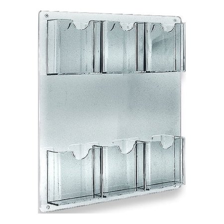 UPC: 0705105148083 | Azar Displays 252066 Six Pocket Tri-Fold Wall Rack. Clear Acrylic Wall Mount Brochure Holder for Tri-Fold Size Pamphlets  Overall Size: 14.75  w x 16.25  h  2-Pack