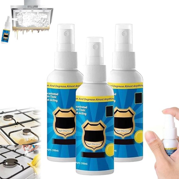 Nuvilux Magic Degreaser Cleaner Spray, New Kitchen Degreaser Spray, Multi Purpose Wash Free Cleaners, Clean Kitchen Surfaceoil Pollution, for Clean All Home Surface (3Pcs)