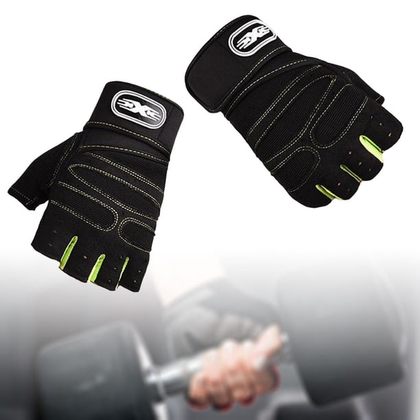 Guantes de levantamiento de pesas, guantes de gimnasio con almohadillas de punto de agarre, correas de muñeca para hombres SG