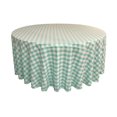 thumbnail image 1 of LA Linen TCcheck120R-MintK44 Nappe à Carreaux Polyester Vichy&44; Blanc & Menthe - 120 Po Ronde, 1 of 3