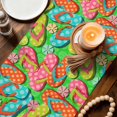 thumbnail image 3 of Watercolor Flip Flop Table Runner 90 Inches, Ocean Beach Slippers Summer Bed Runner Dresser Scarves Tabletop for Indoor Outdoor Parties/Ceremony/Banquet, 13" x 90", 3 of 9